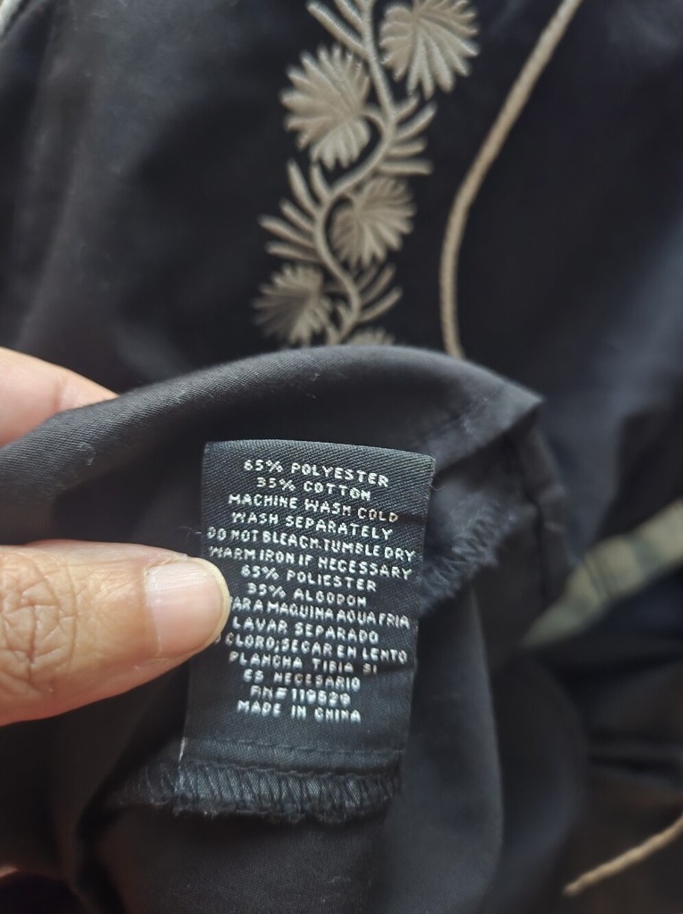 El General 1901 Black Western Embroidered Lightweight Shirt Size S - Picture 8 of 8